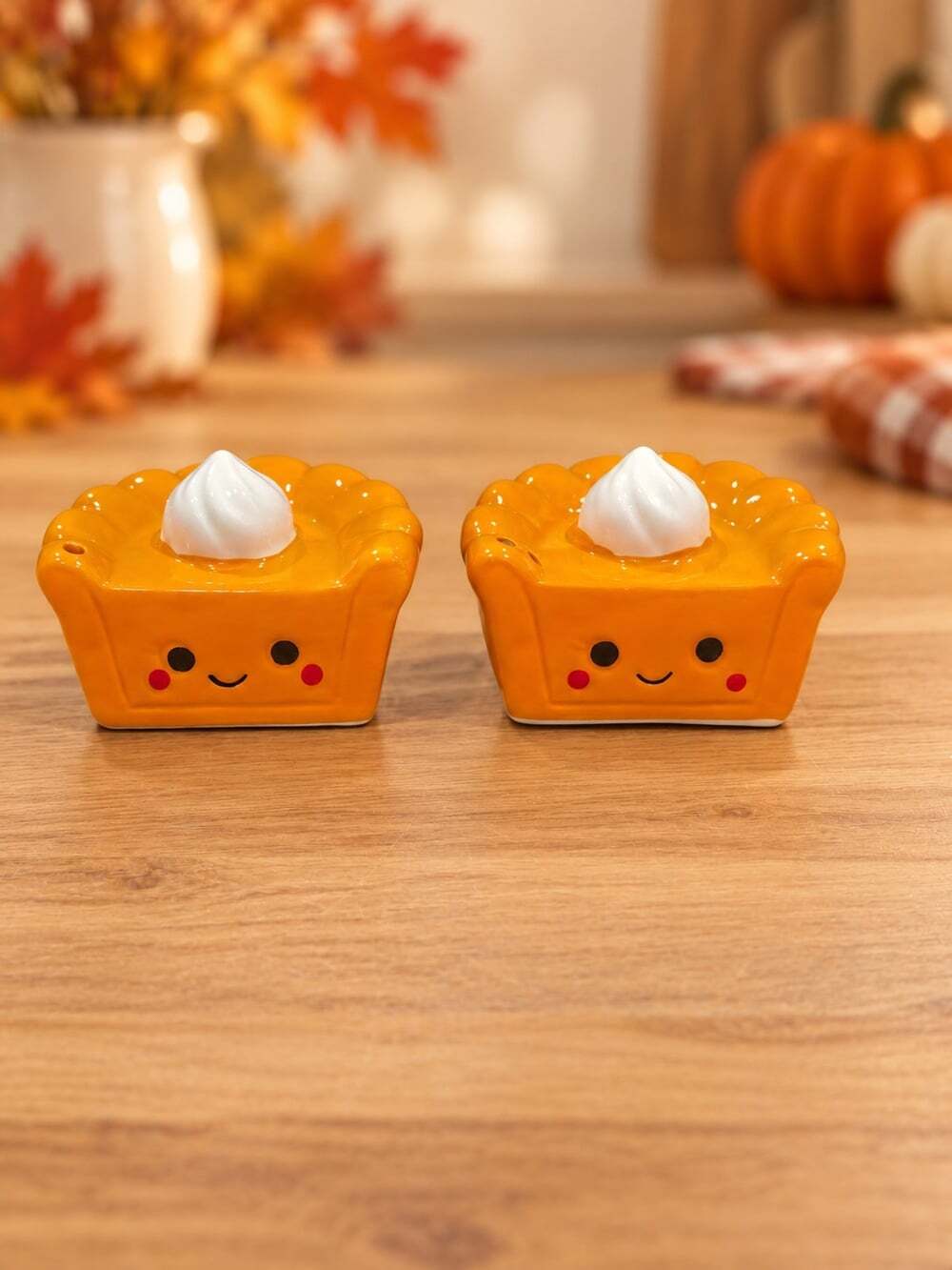 New Pumpkin Pie Fall Thanksgiving Salt & Pepper Shakers Salt N Pepper Decor